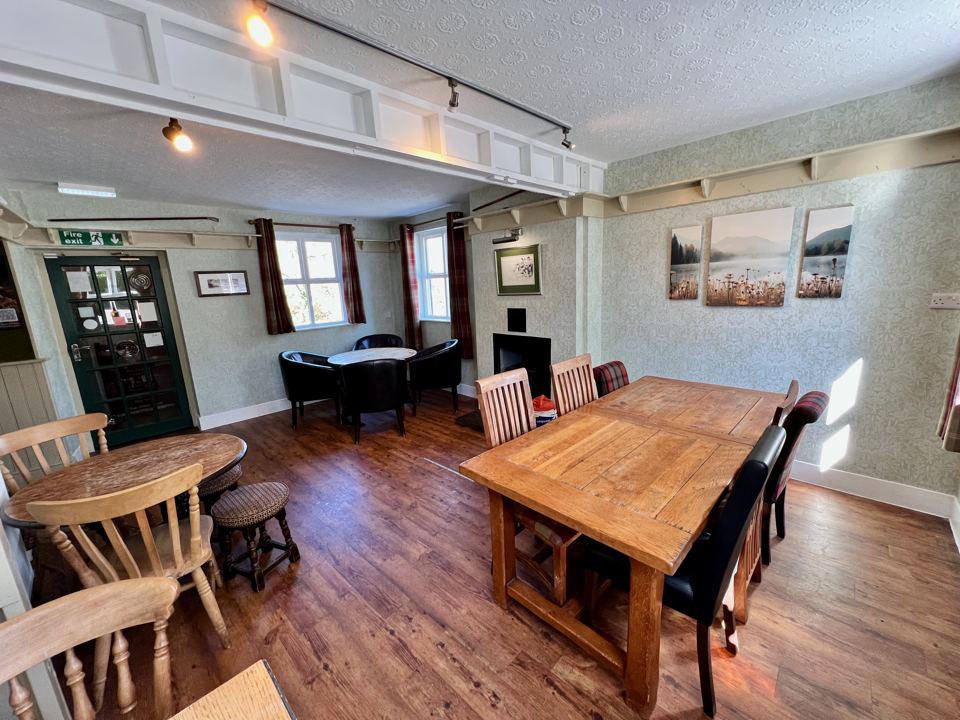 Dining room with wooden table
