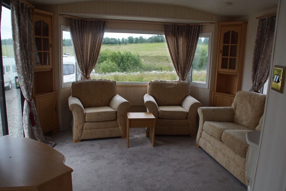 Static caravan living room
