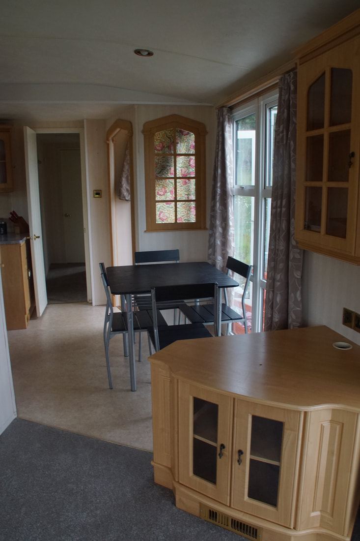 Static caravan dining area