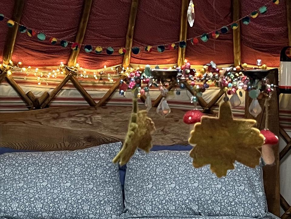 Inside the yurt