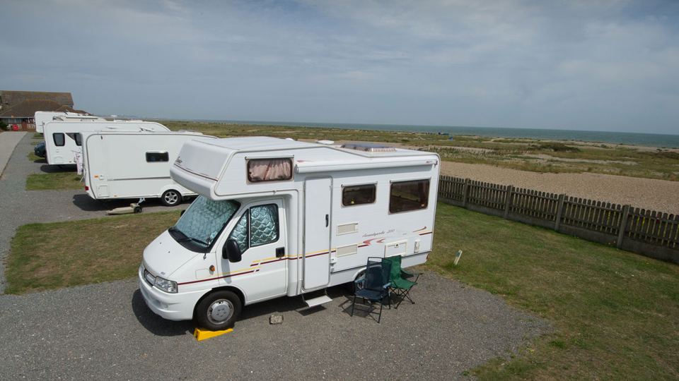 Motorhomes by the dunes