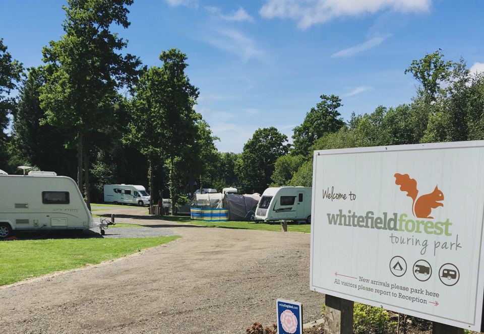 Entrance and caravan pitches