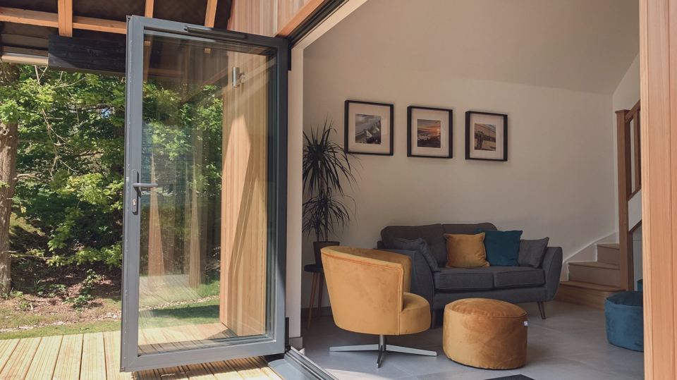 Living room opening onto the deck