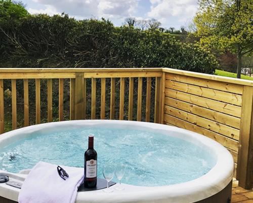 Hot tub on the decking