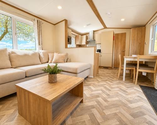 Lounge and kitchen inside the lodge