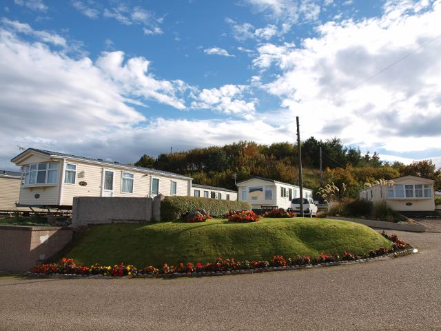 Caravans by the entrance roundabout