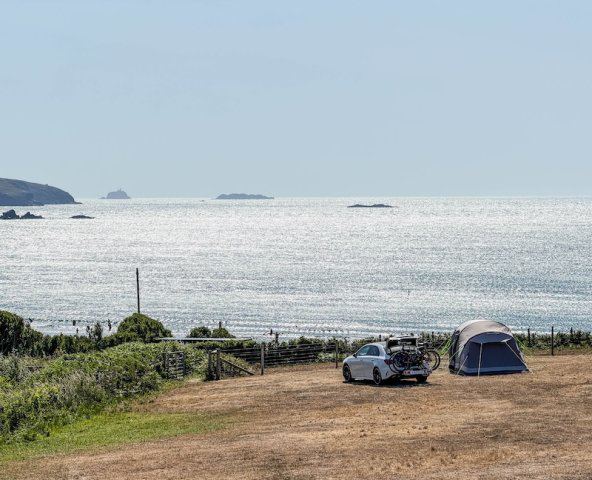 Tent with a view of the islands