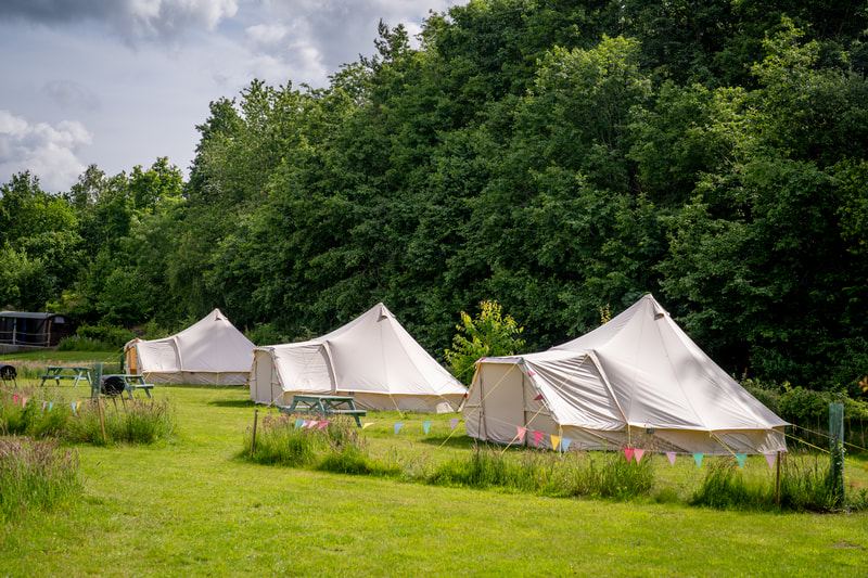 Row of bell tents