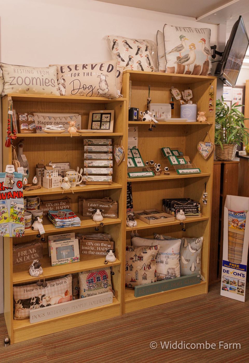 Shelves of gifts and cards