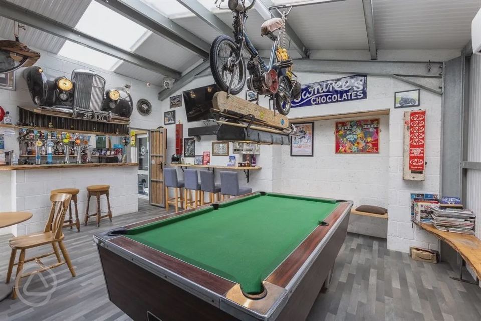 Bar with pool table