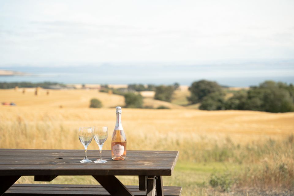 Picnic table with sea views