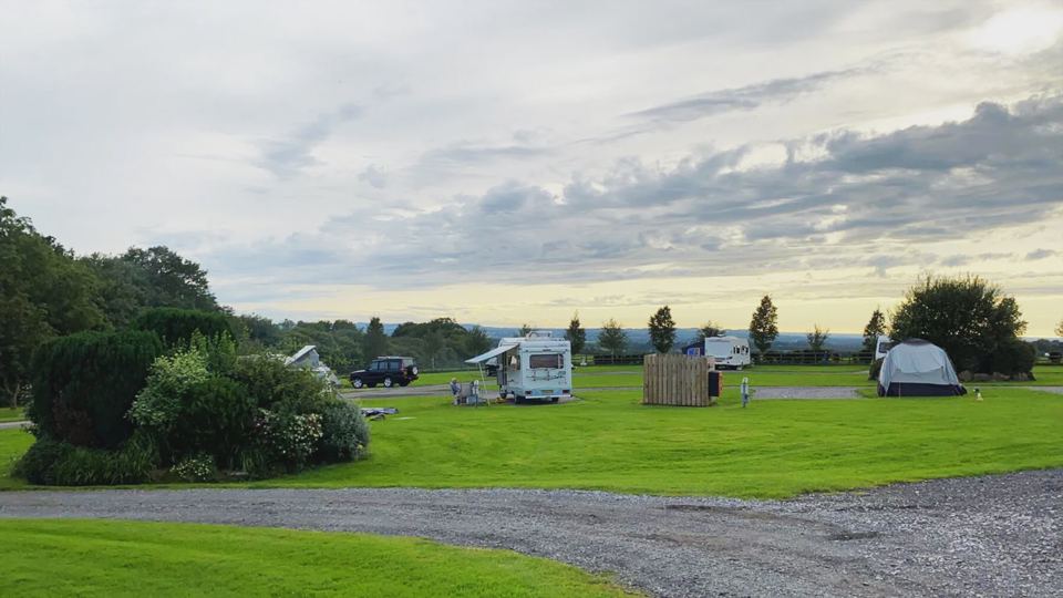 Pitches in the evening light