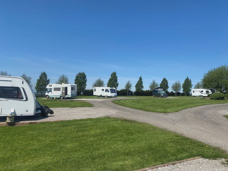 Hardstanding pitches and gravel road