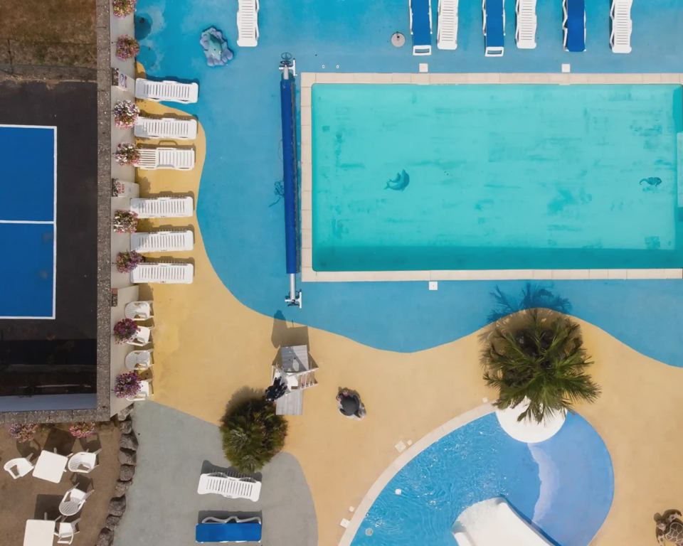 Pool area from above