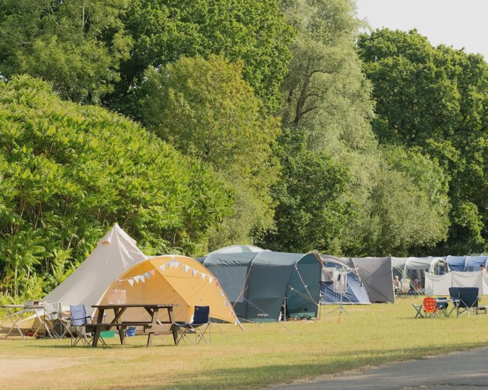Tents on the grass pitches
