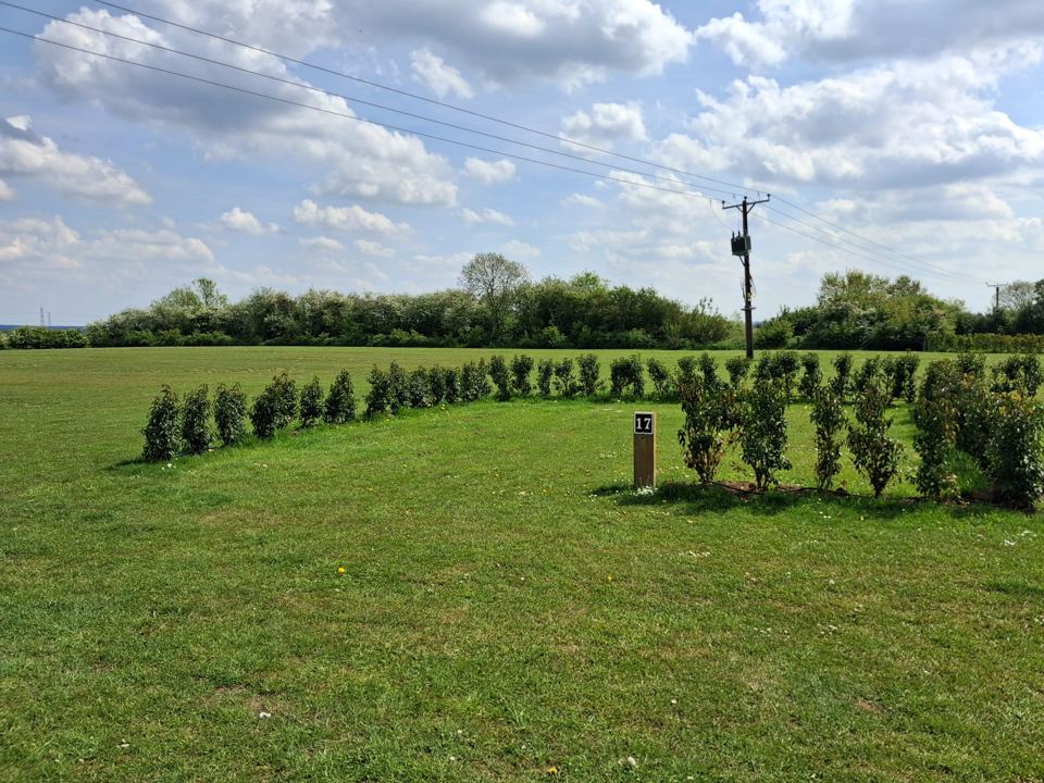 Hedged grass pitch