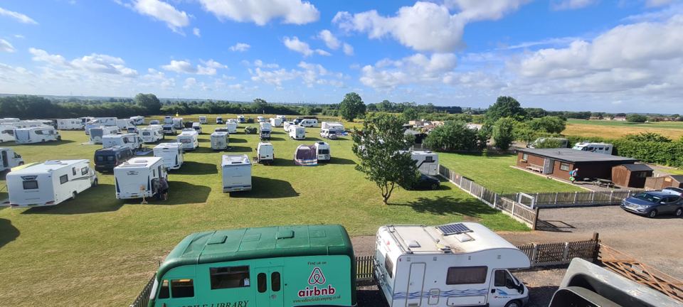 Caravans and motorhomes on site