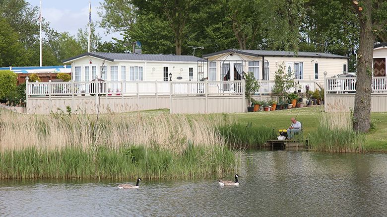 Caravans on the lakeshore