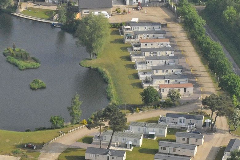 Static caravans beside the lake