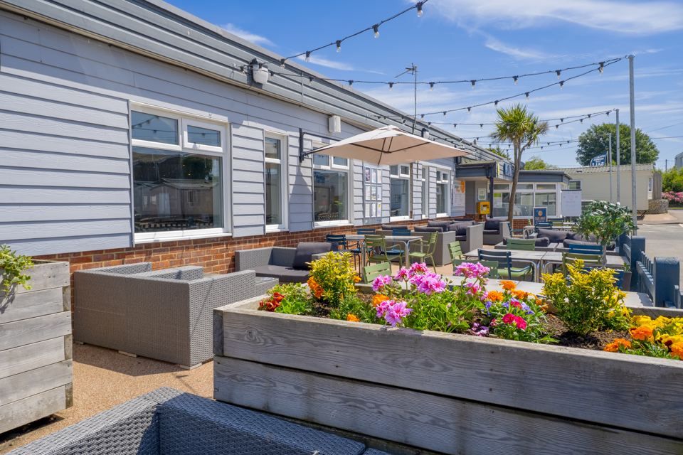Outdoor seating by the bar