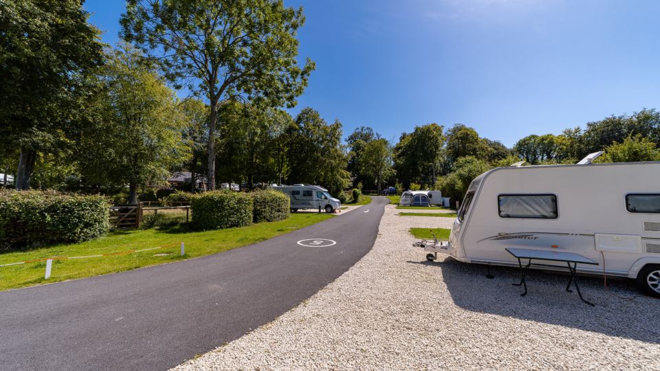 Gravel pitch and site road