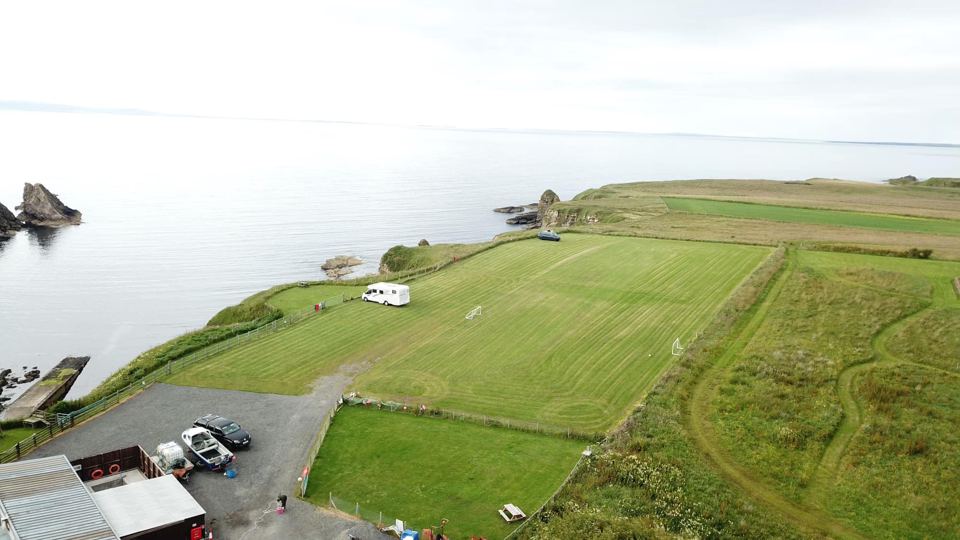 Camping field above the sea