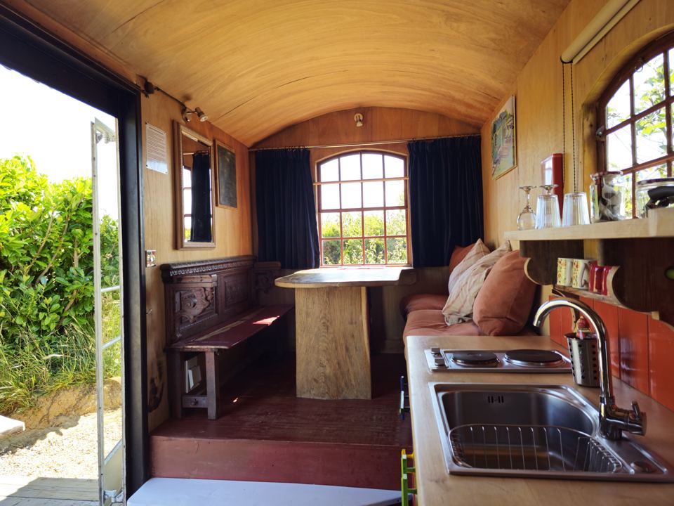 Hut kitchen and dining table