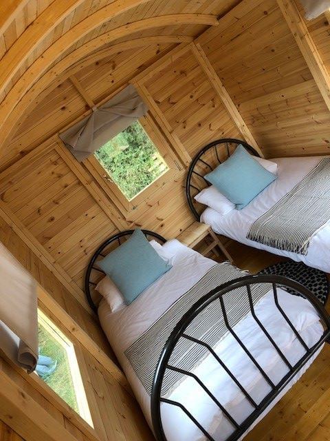 Twin beds in the hut