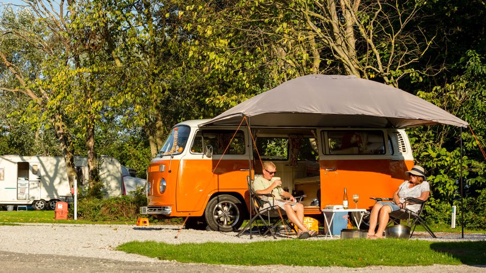 Campervan with awning