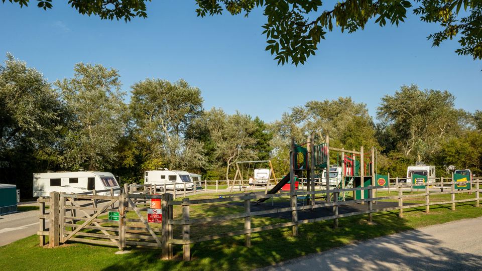 Play area beside pitches