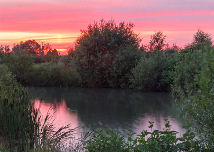 Lake at sunset