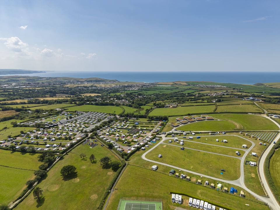 Aerial view of the park among fields
