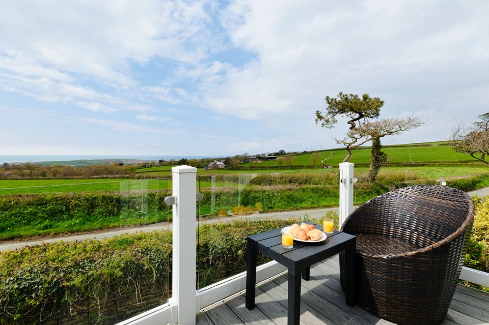 Decking with view over fields