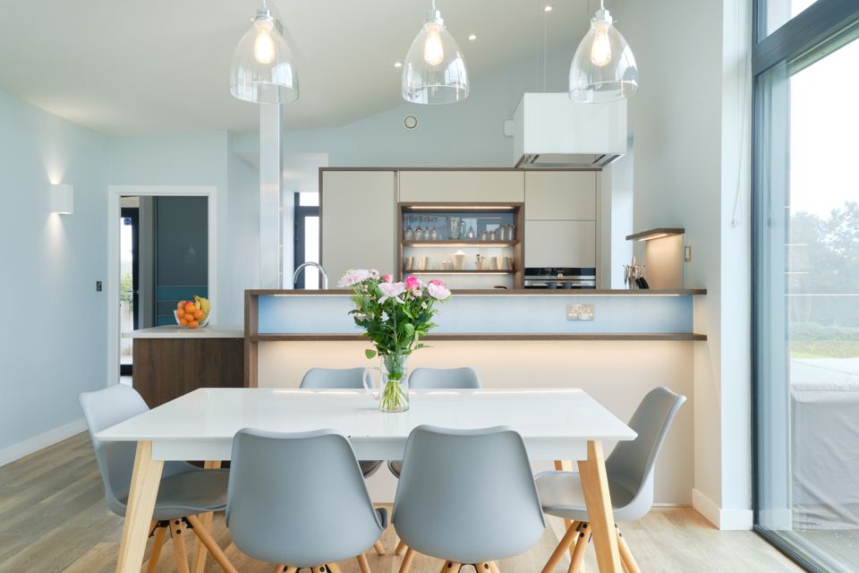 Open-plan kitchen and dining