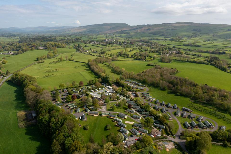 Aerial view of the park in the valley