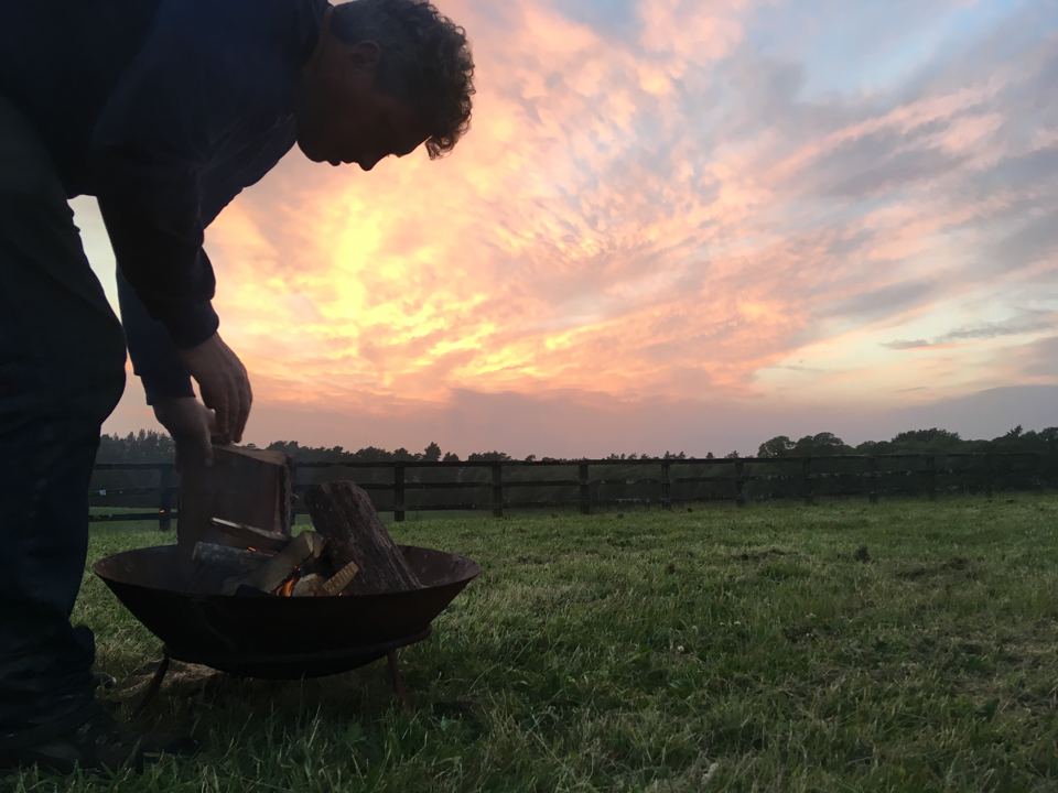 Lighting a fire pit