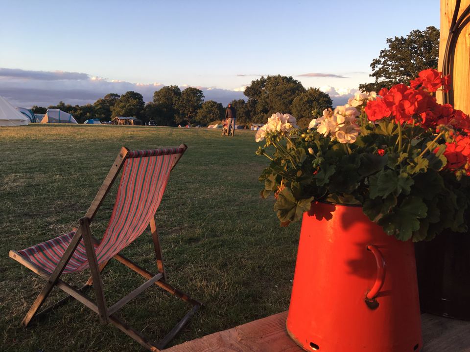 Deckchair overlooking the paddock