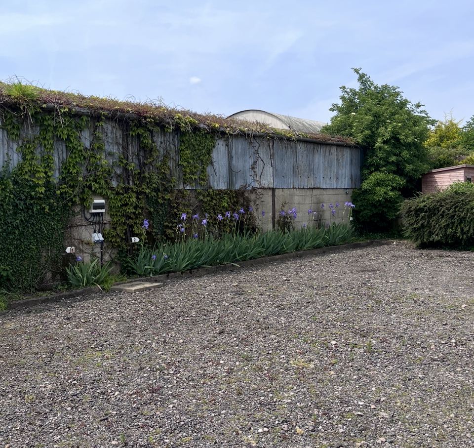 Gravel hardstanding by the barn