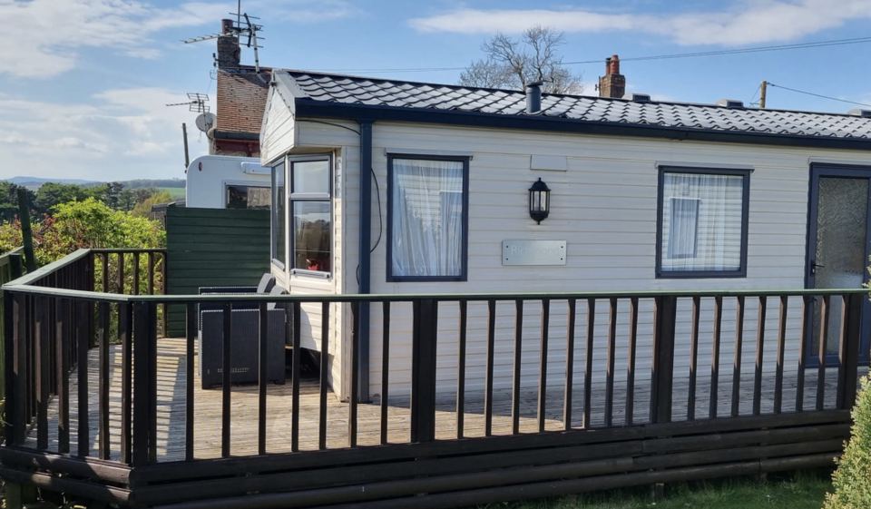 Holiday caravan with decking