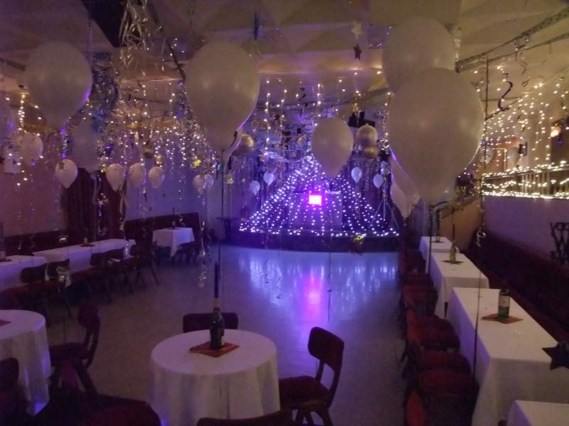Function room set for a party