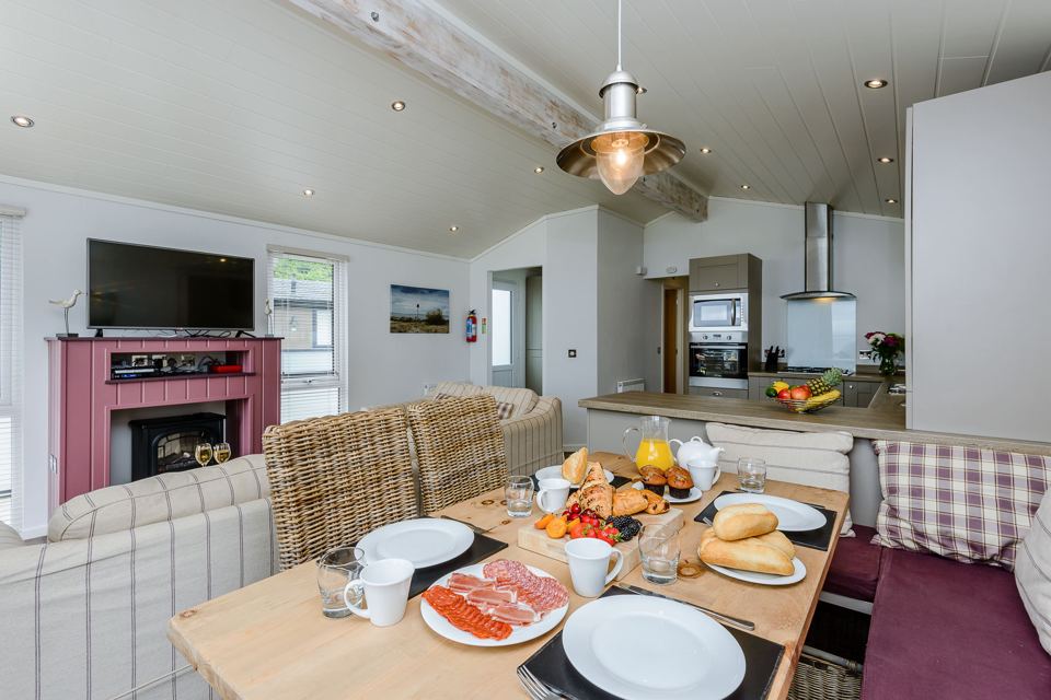 Open-plan lodge living area