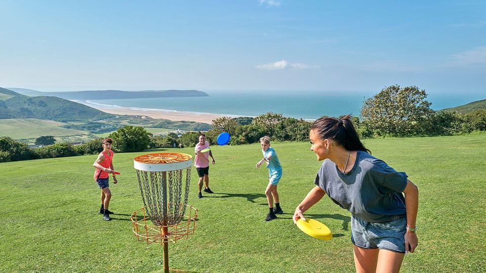 Disc golf with a view of the bay