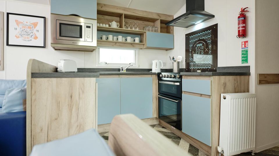 Kitchen with blue units