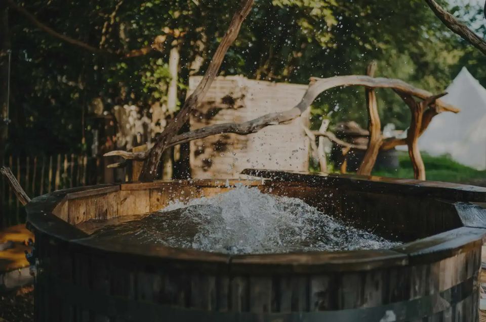 Wood-fired hot tub