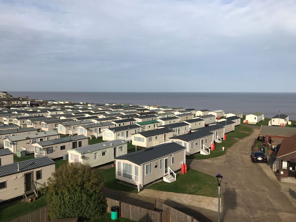 Rows of caravans by the sea