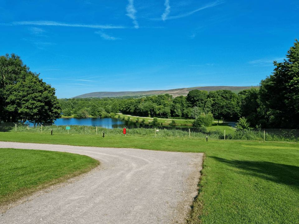 Lake and fells from the track