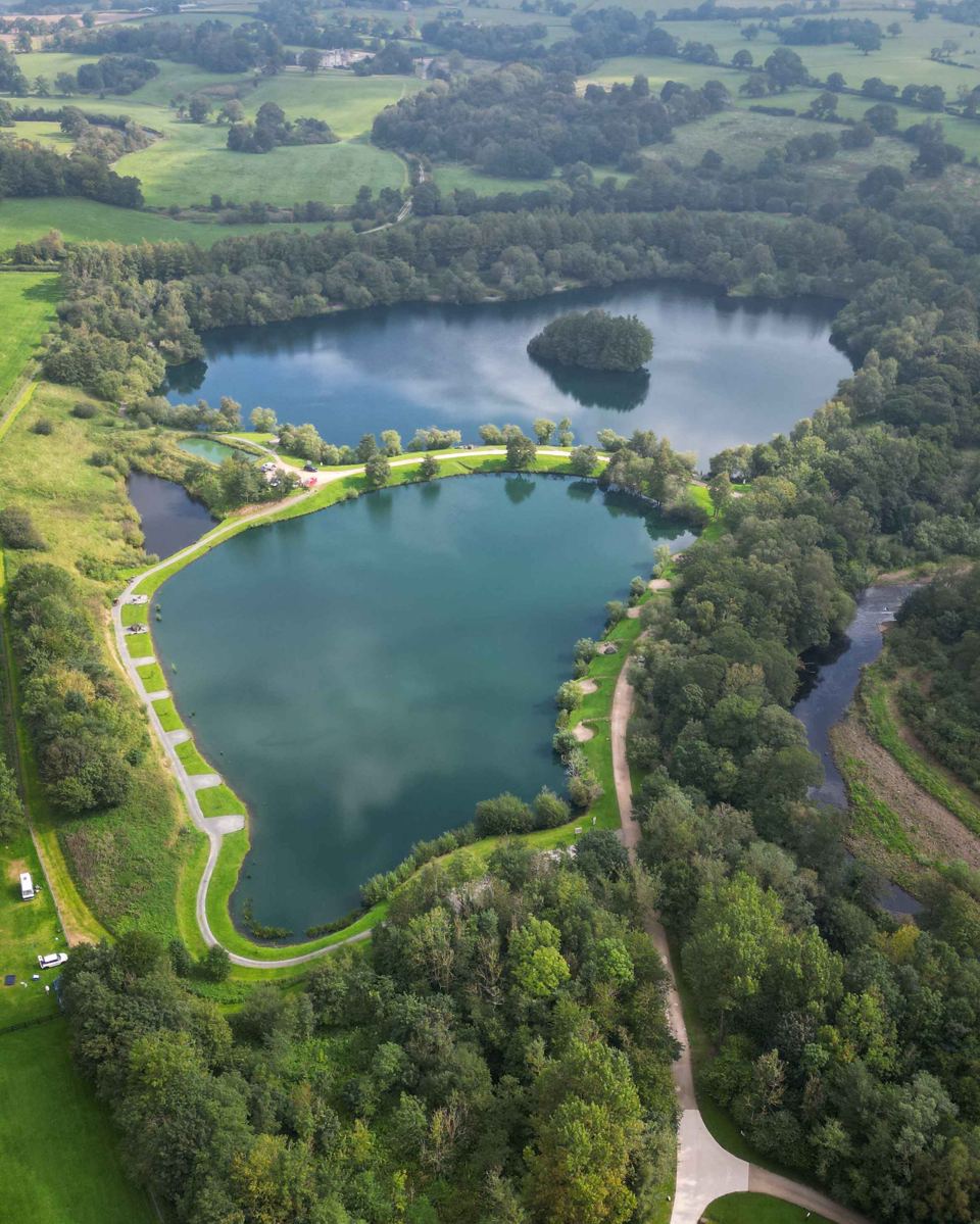 Fishing lakes from above