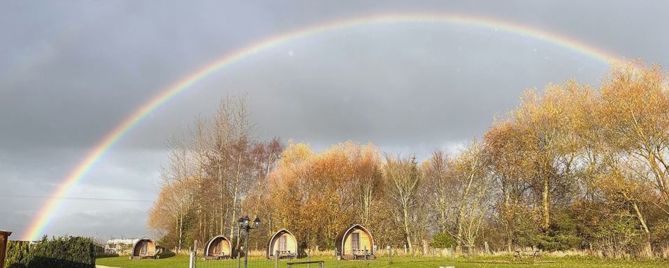 Pods under a rainbow