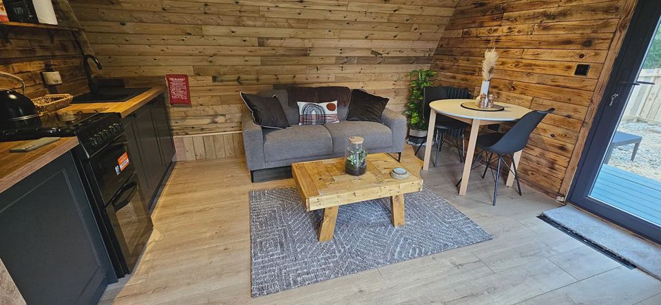 Pod lounge and kitchen