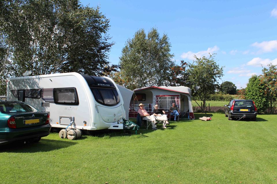 Caravan on grass pitch